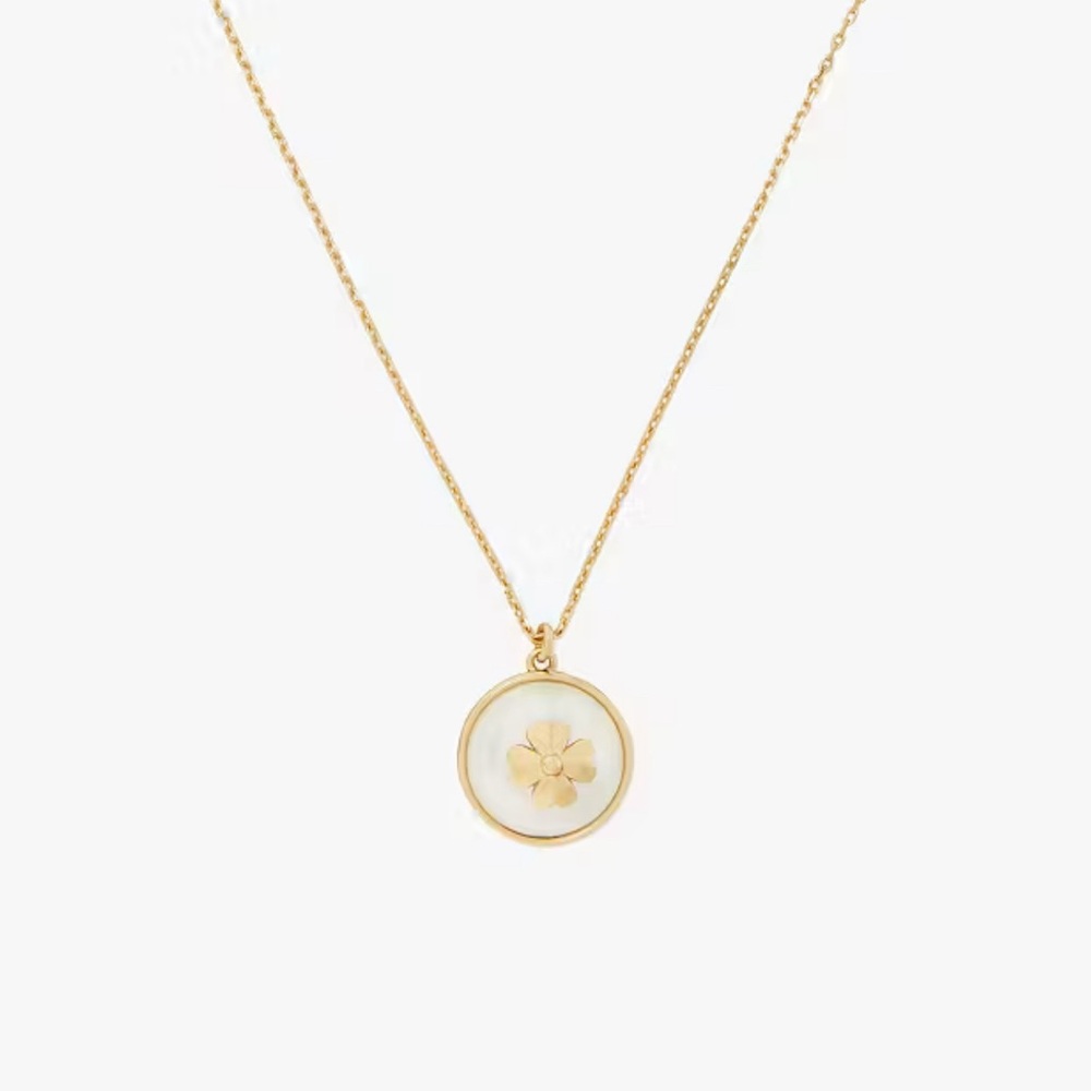 Kate Spade New York Cream Gold Clover Pearls on Pearl‎ Necklace NWT